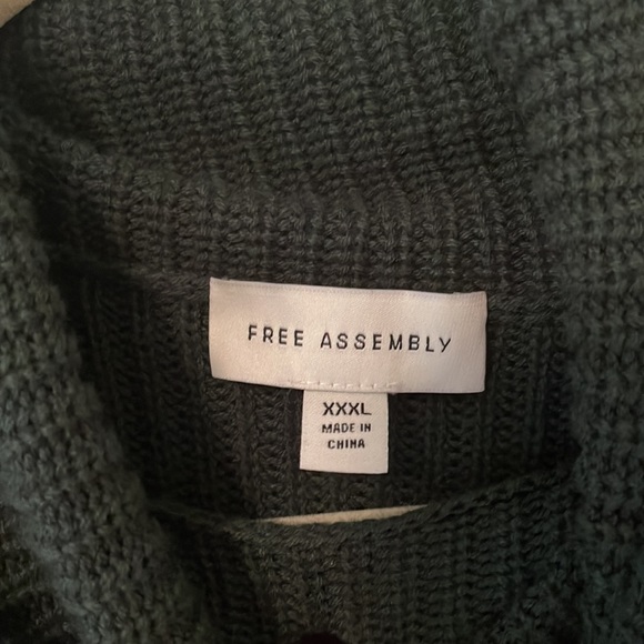 Free assembly, green cotton cropped sweater 3x - Picture 6 of 6